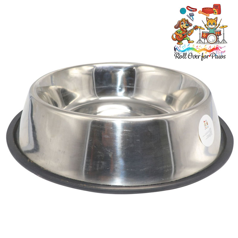1800ml Pet Stainless Steel Bowl for Dogs, Cats & Any Pets - Non-Skid Food, 100% Safe for Pets, Silver